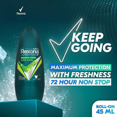 Rexona Men Natural Fresh Lime Cool Roll-On Deodorant – 45ml