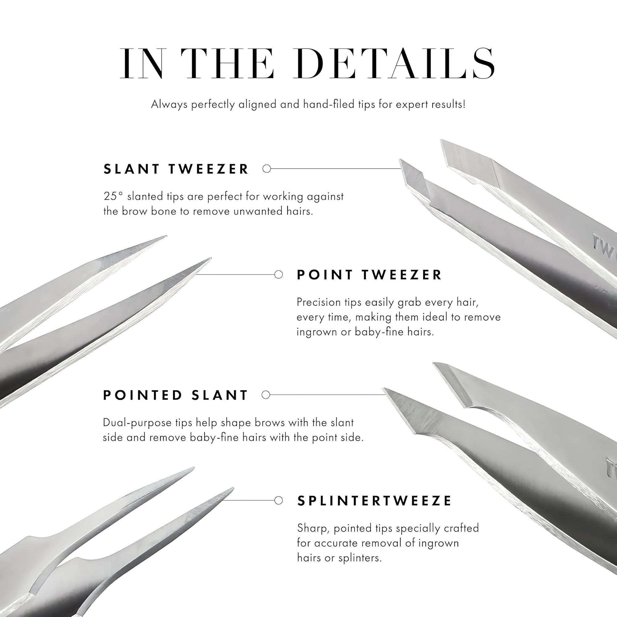 WETHERM Professional Silver Tweezers – Precision Hair Removal Tool