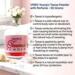 Young’s Tawas Powder with Perfume (Pink) – 50g