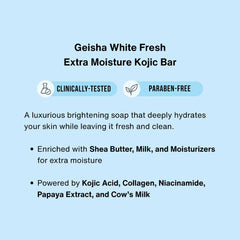 Geisha White Fresh Extra Moisture Skin Brightening Bar – 2 x 65g Value Pack