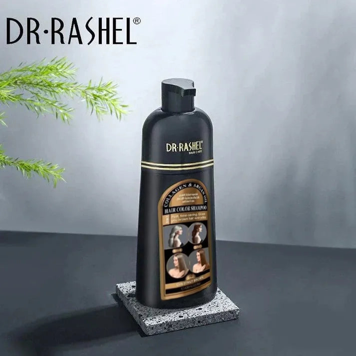Dr. Rashel Collagen & Argan Oil Hair Color Shampoo – Chestnut Brown (400ml)