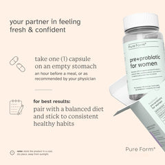 Pure Form Pre+Probiotic for Women – 90 Vegan Capsules