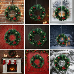 Christmas Door Wreath – Weatherproof Holiday Front Door Decor