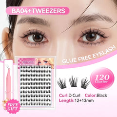 Babe Lash Glue-Free Self-Adhesive Cluster Eyelashes with Free Tweezer