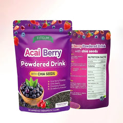 Fitgum Acai Berry Powdered Drink with Chia Seeds – 40g (10 Sachets x 4g)