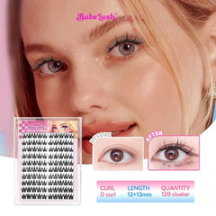 Babe Lash Glue-Free Self-Adhesive Cluster Eyelashes with Free Tweezer