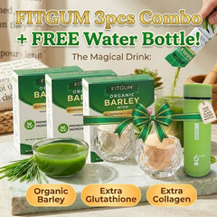 Fitgum Organic Barley Weight Loss Detox Powder 45g  - 3 Pcs Combo + FREE Water Bottle
