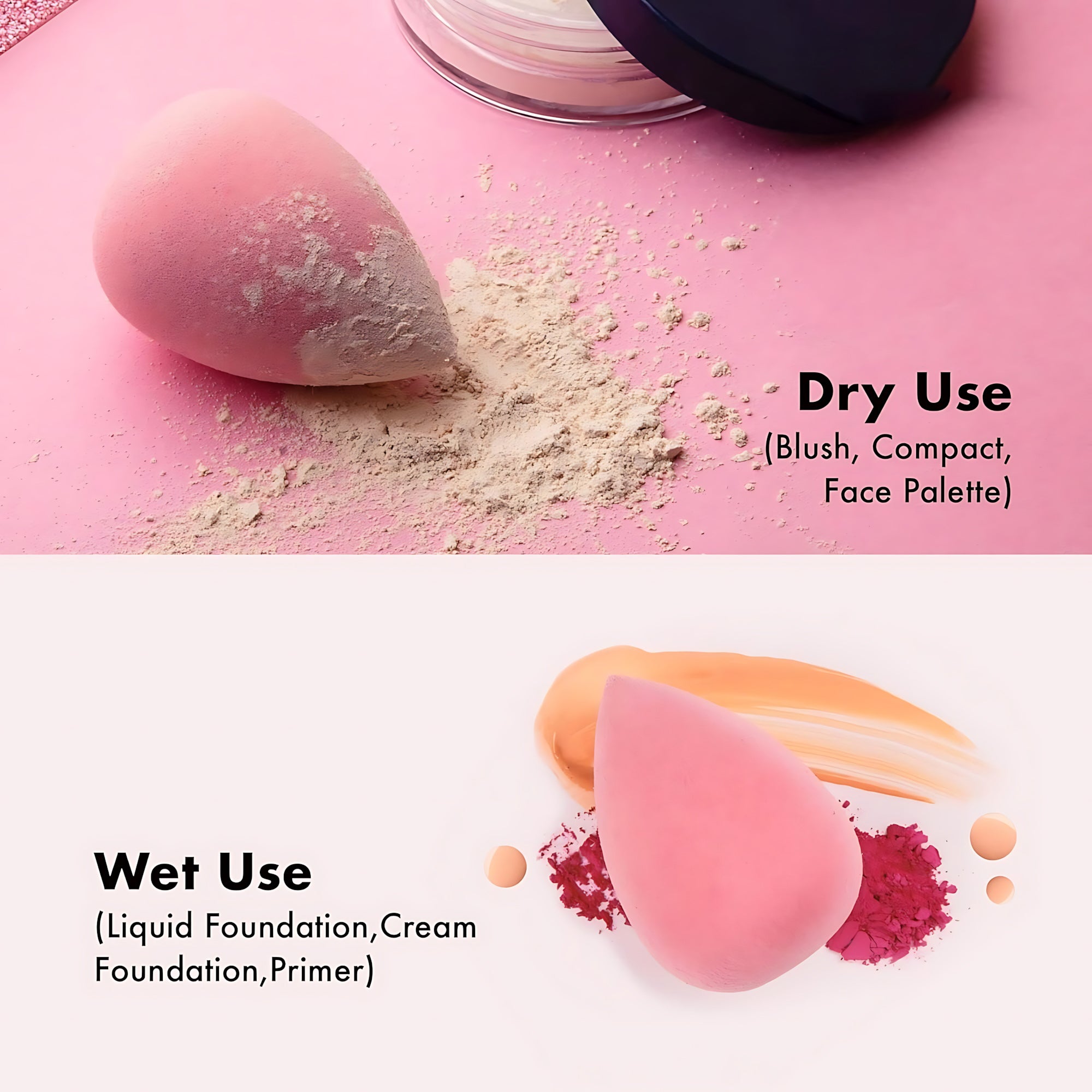 Makeup Blending Sponges Set of 7 in a Jar – Smooth & Flawless Finish