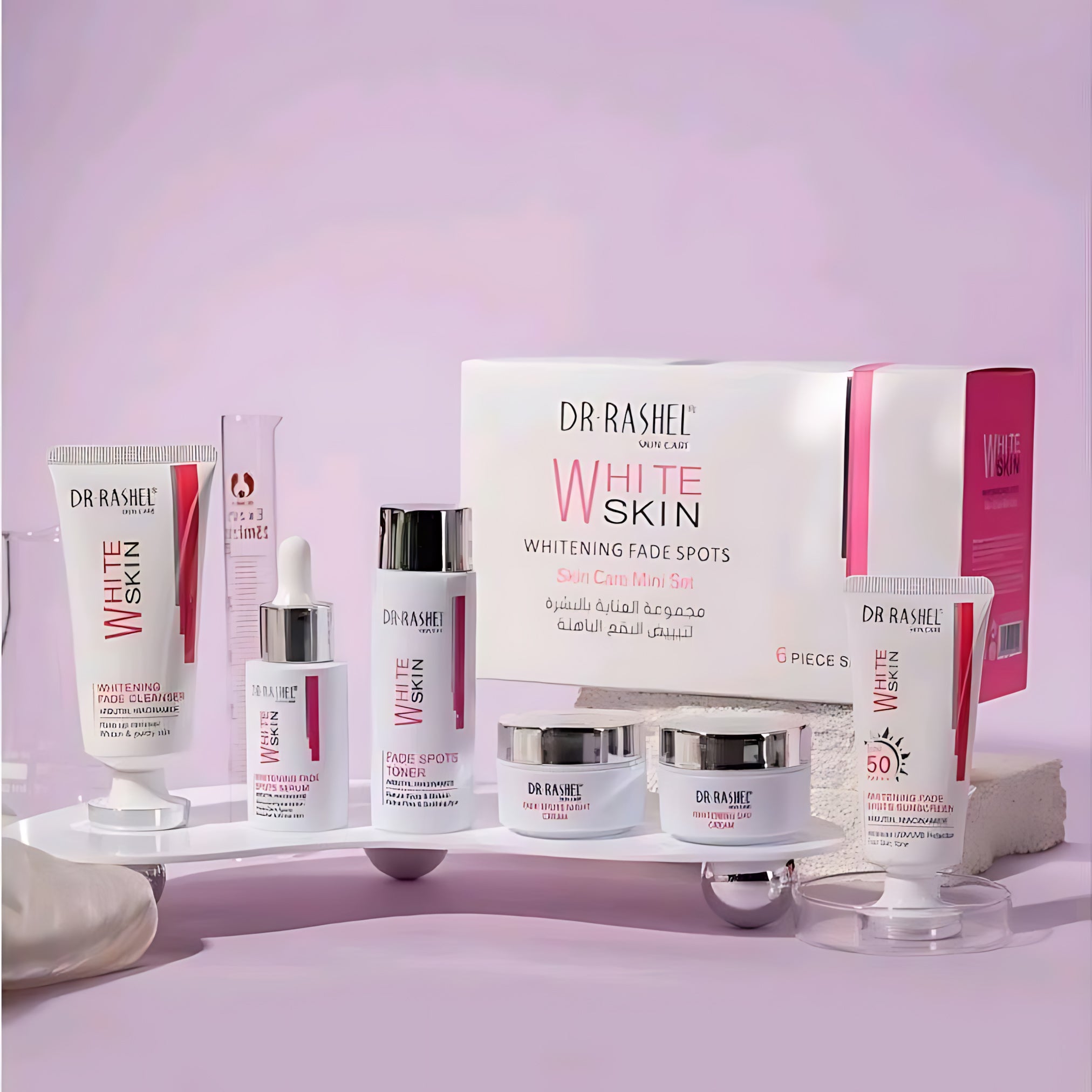 Dr. Rashel Whitening Fade Spots Skin Care Mini Set of 6 – Brightening & Dark Spot Care