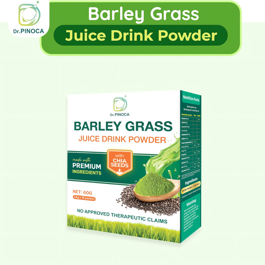 Dr. Pinoca Chia Seed & Barley Grass Juice Drink Powder – 60g (15 Sachets)