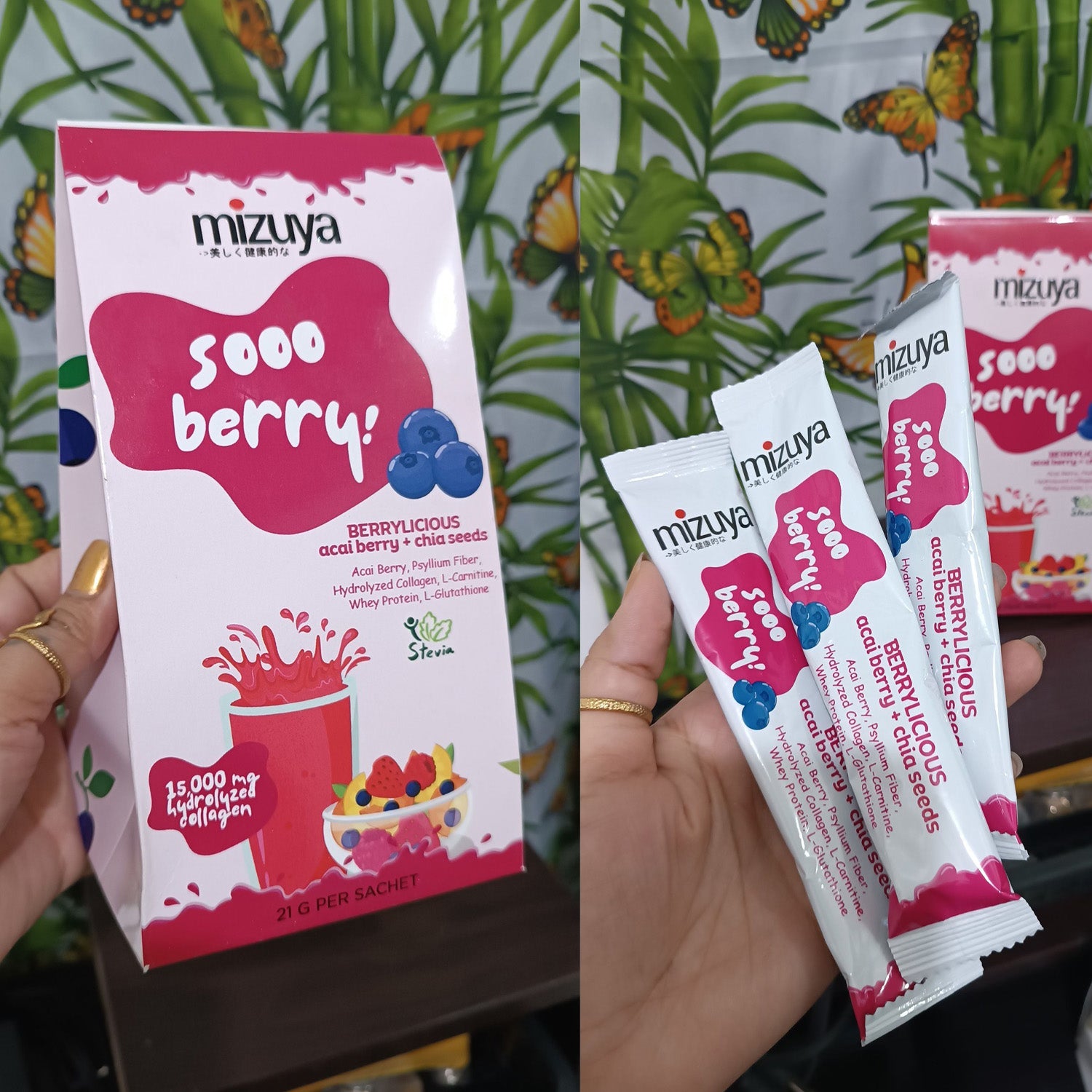 Mizuya Sooo Berry! Berrylicious Acai Berry + Chia Seeds Mixed Berries - 21g × 10 Sachets