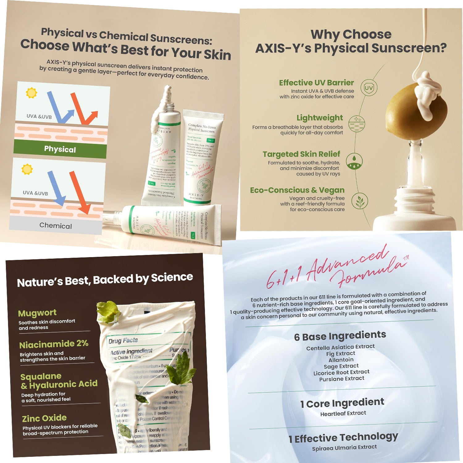 AXIS-Y Complete No-Stress Physical Sunscreen SPF50+ PA++++ Ver.3 - 50ml