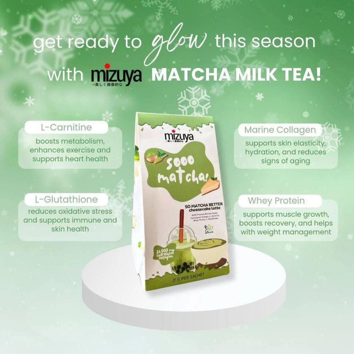 Mizuya Sooo Matcha Better Cheesecake Latte - 21g × 10 Sachets