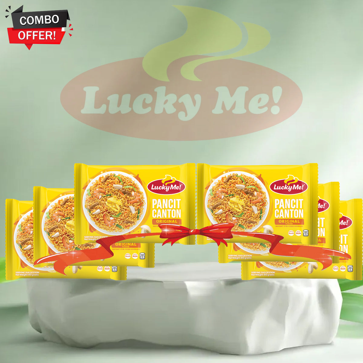 Lucky Me! Pancit Canton Original Flavor Noodles – 80g x 6 Combo Pack