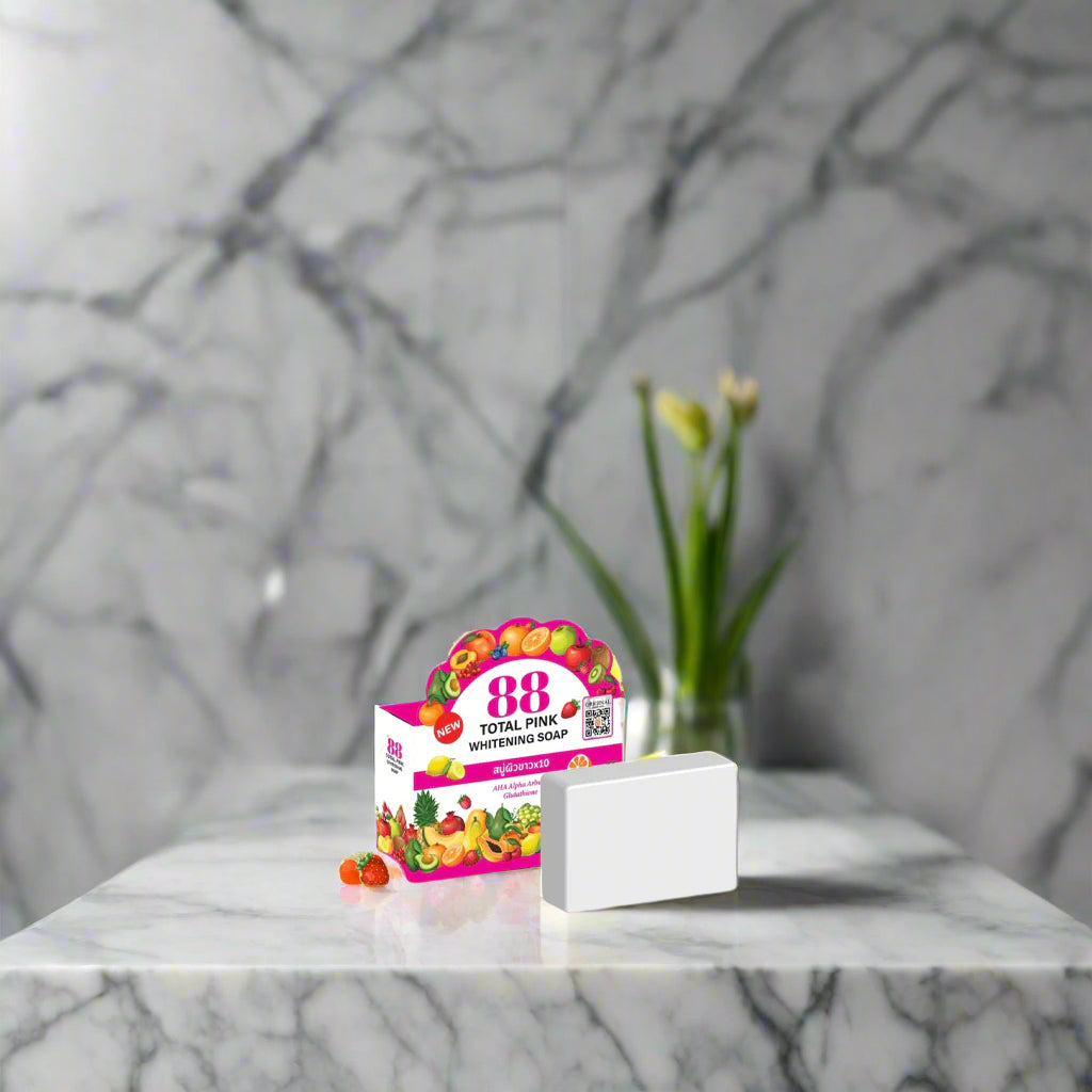 88 Total Pink Brightening AHA, Alpha Arbutin, Glutathione Soap - 80g