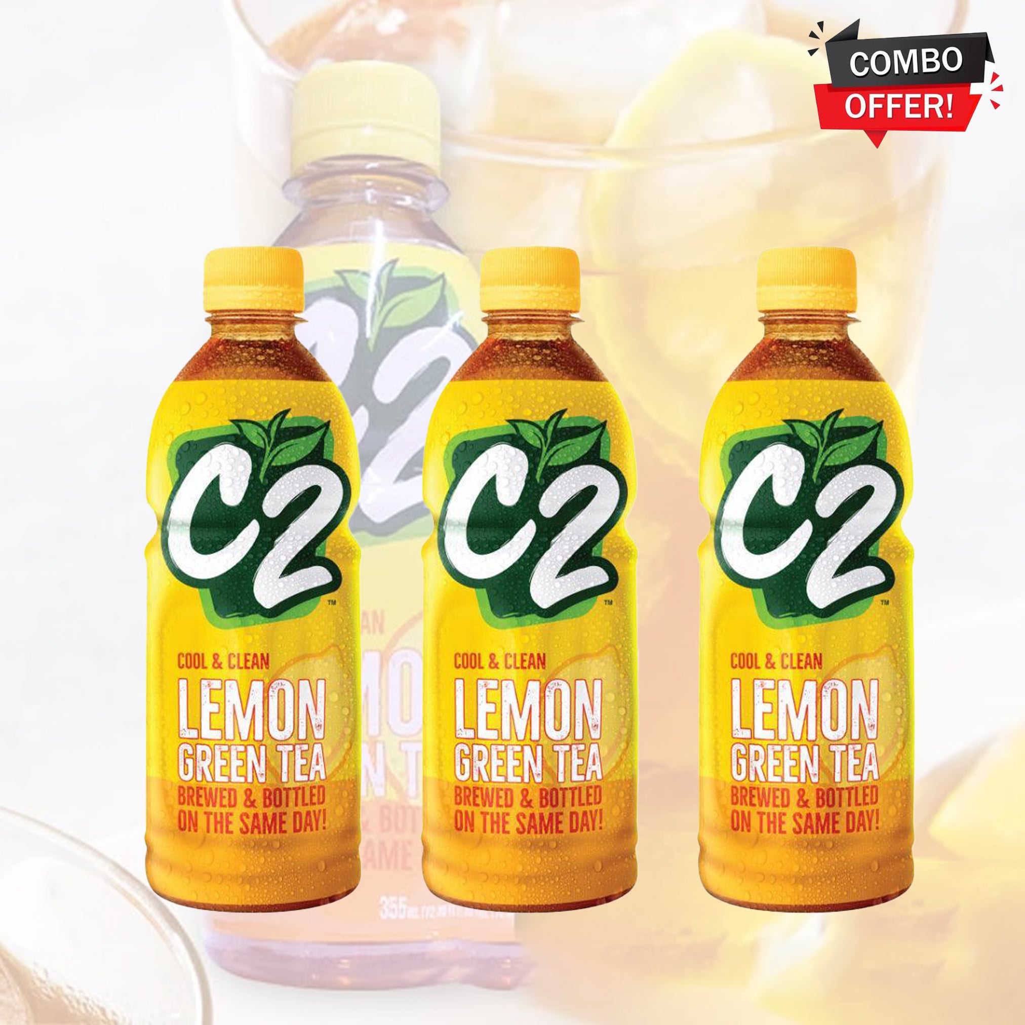 C2 Lemon Tea C2 Lemon Green Tea 355ml × 3 (Combo Pack) – Sige Mart UAE