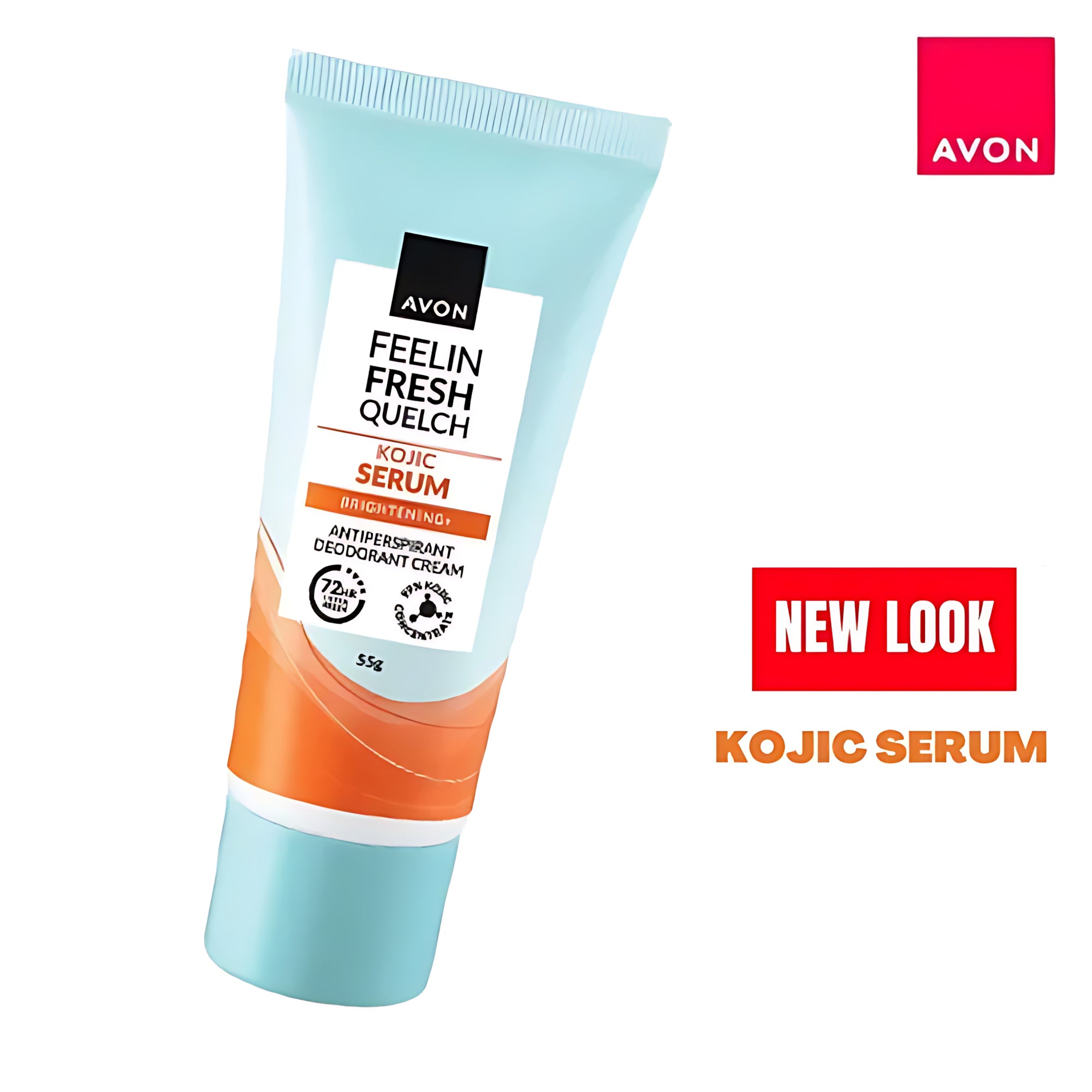 Avon Feelin Fresh Quelch Kojic Serum Antiperspirant Deodorant Cream – 55g (1+1 Offer)
