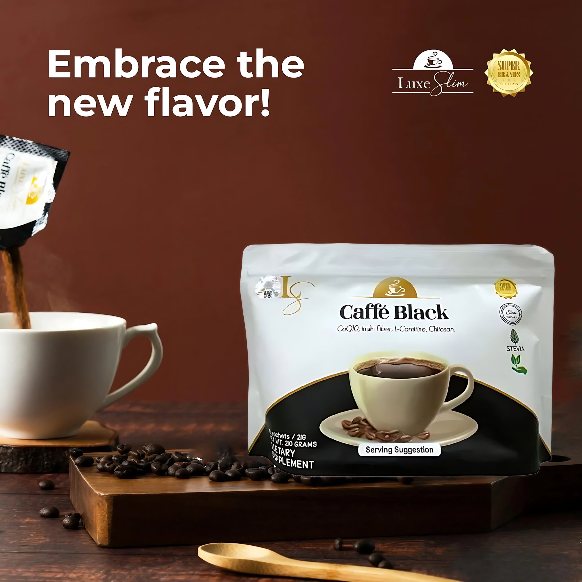 Luxe Slim Caffe Black - 210g (21g x 10 sachets)