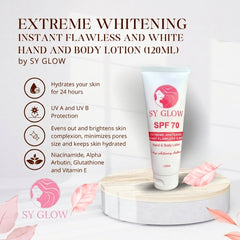 SY Glow Extreme Whitening Hand & Body Lotion SPF 70 – 120ml