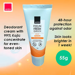 Avon Feelin Fresh Quelch Kojic Serum Antiperspirant Deodorant Cream – 55g (1+1 Offer)