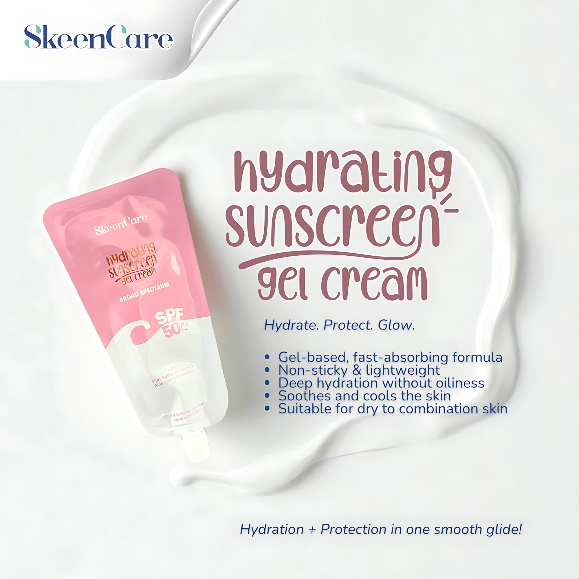 SkeenCare Hydrating Sunscreen Gel Cream SPF 50 PA++ – 10g Sachet