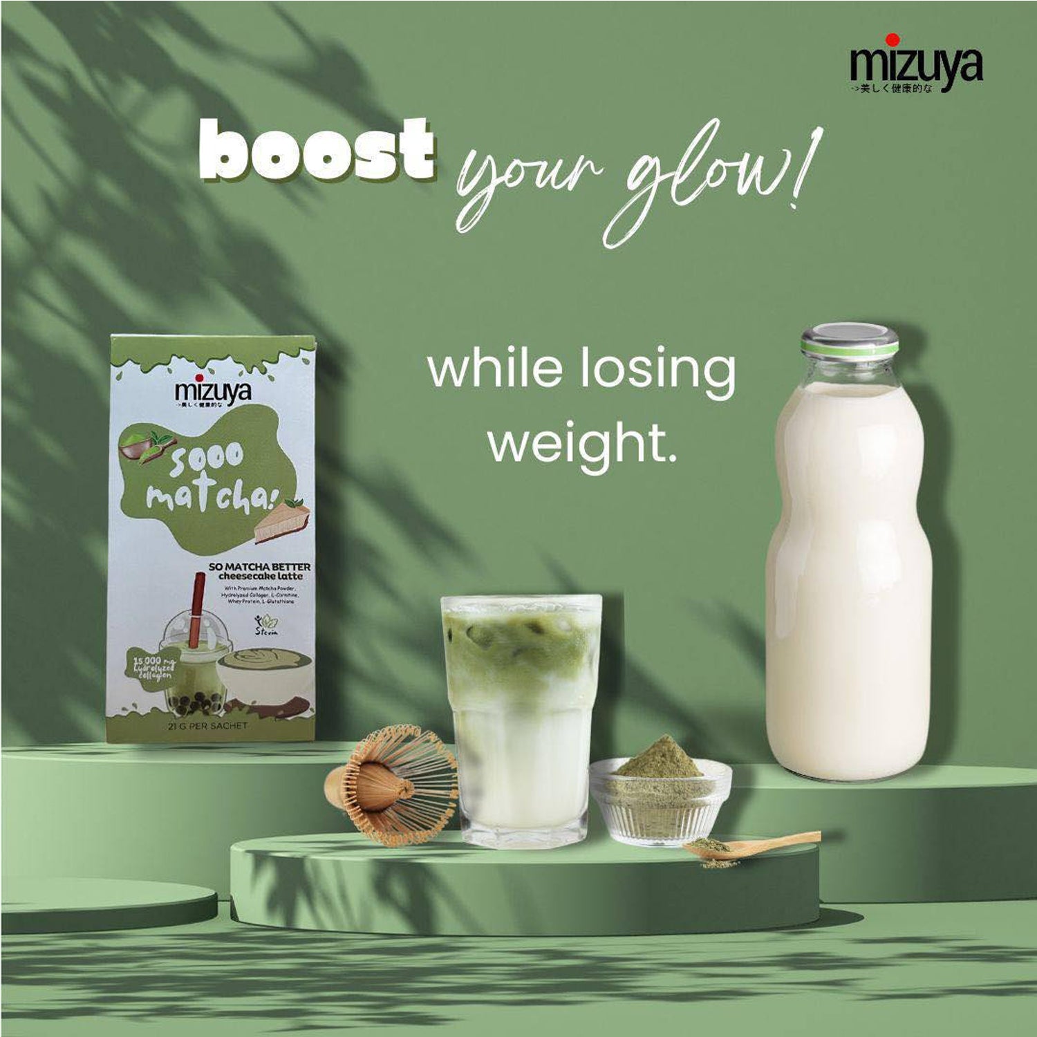 Mizuya Sooo Matcha Better Cheesecake Latte - 21g × 10 Sachets