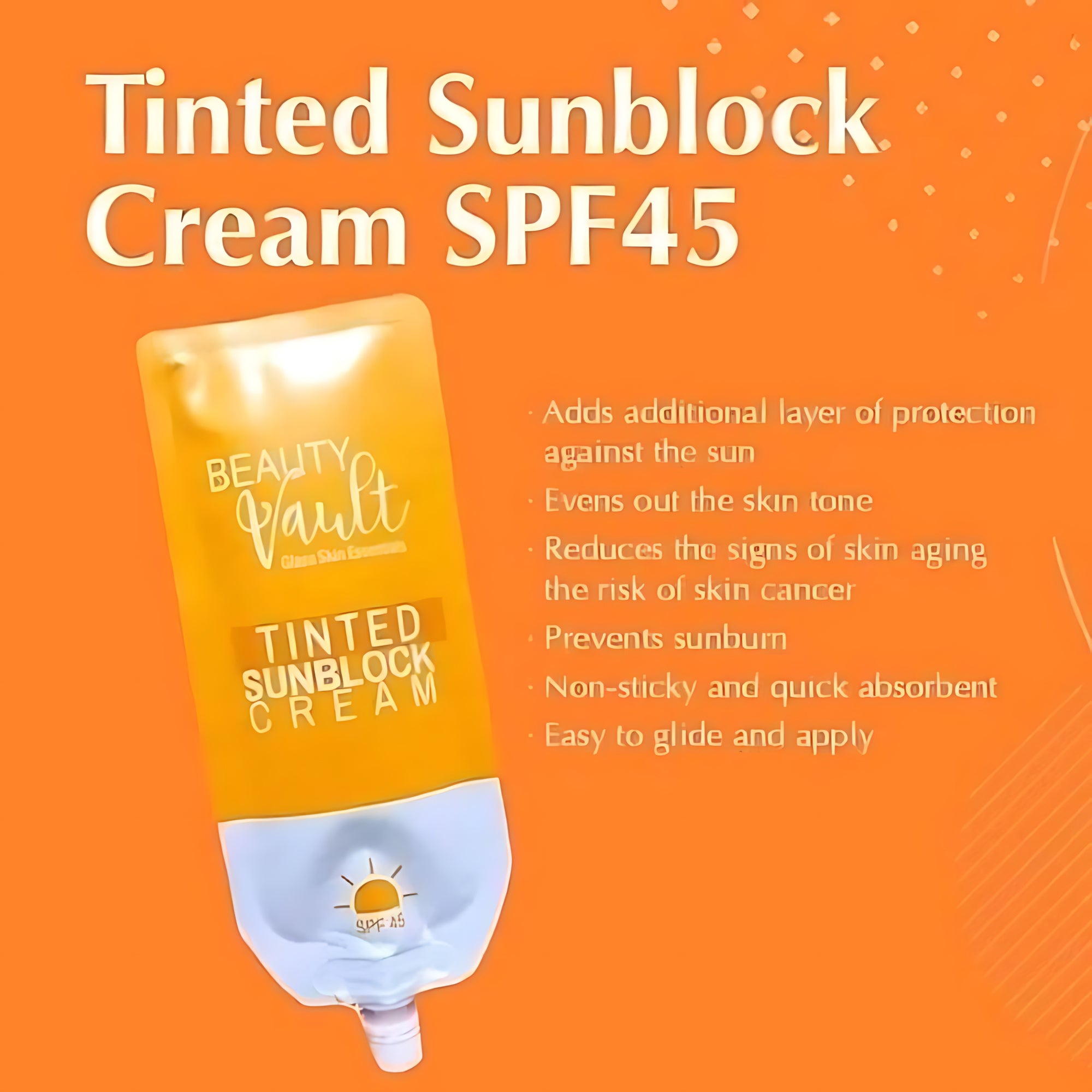 Beauty Vault Premium Tinted Sunblock Cream SPF45 - 50g