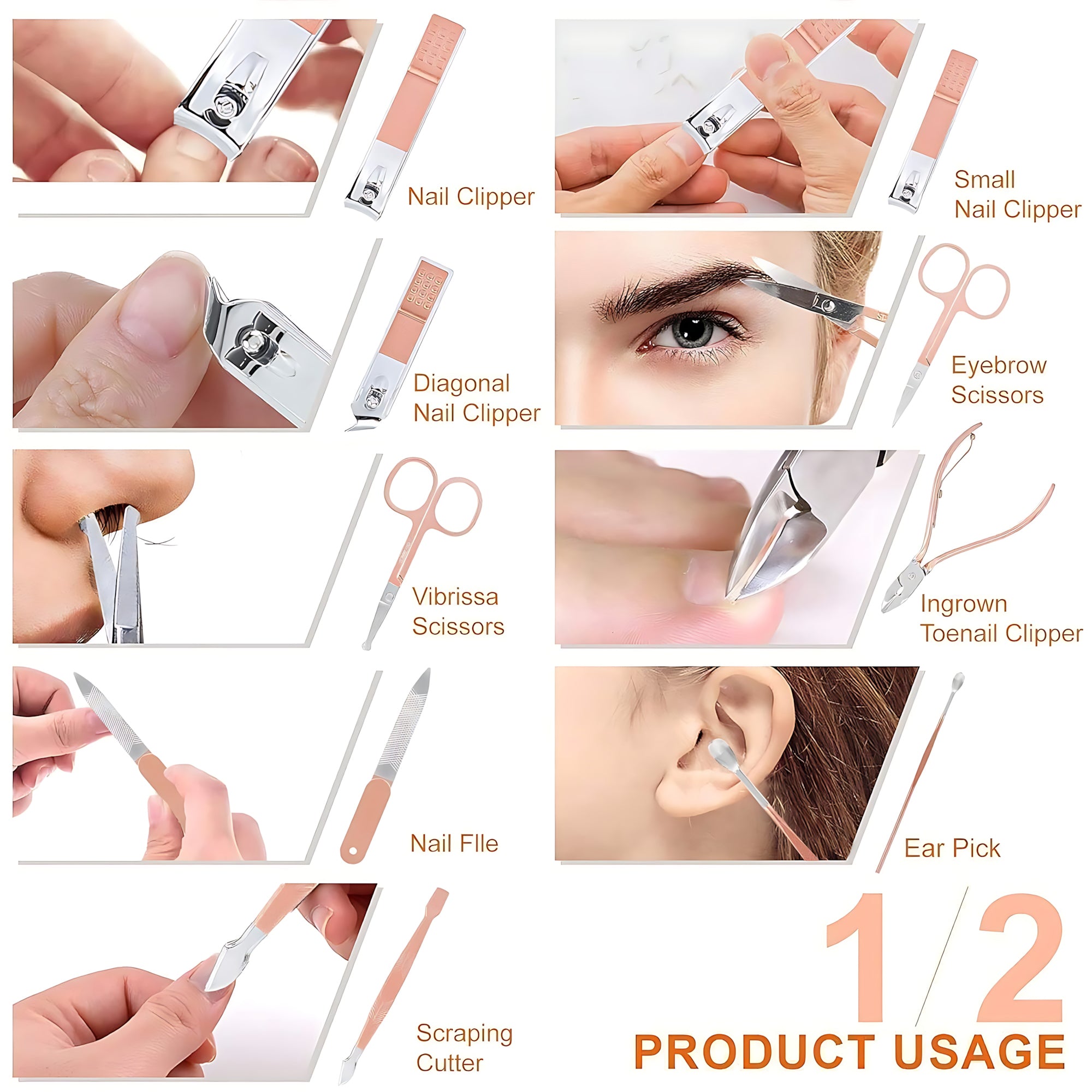 Manicure Pedicure 16 Pcs Set – Salon Quality