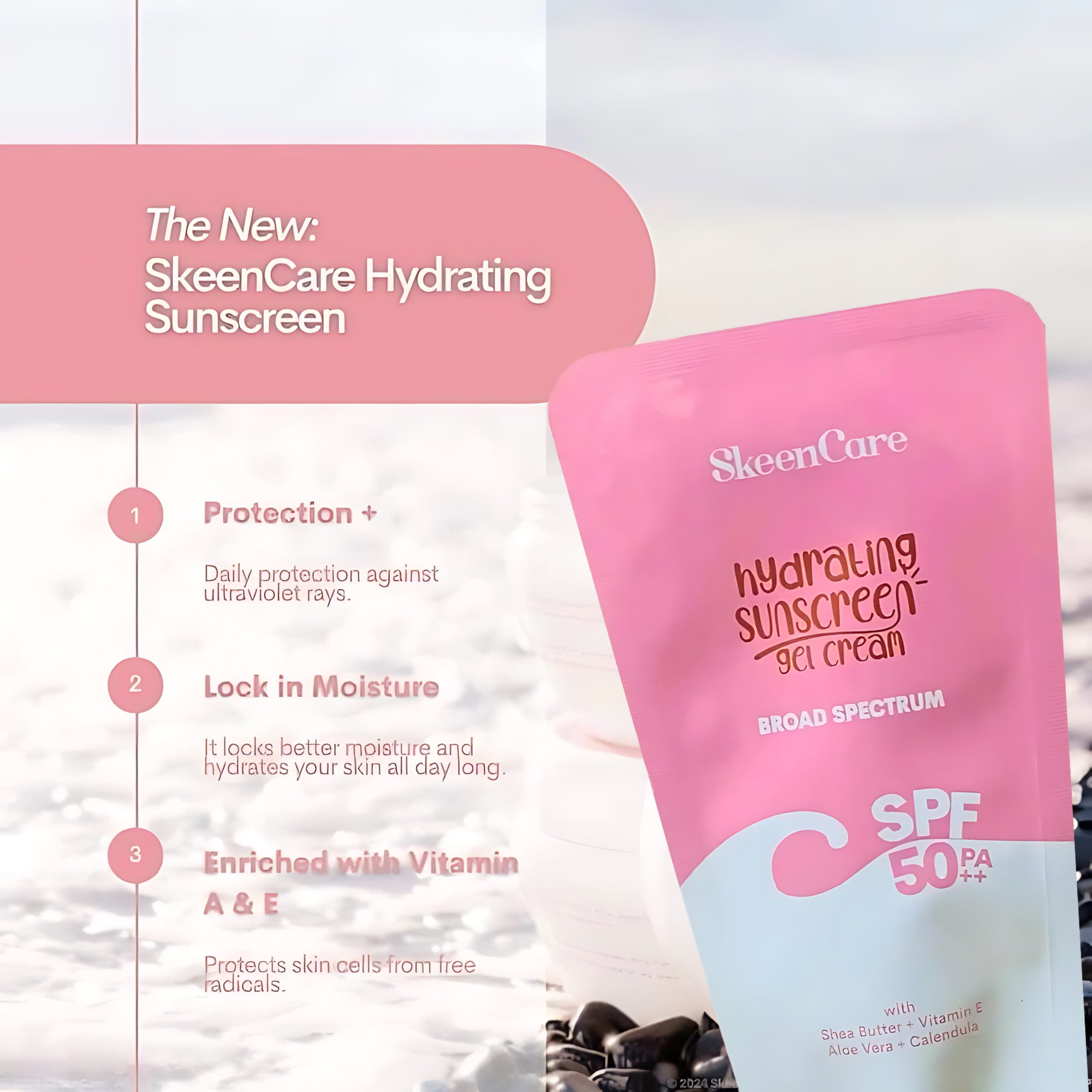 SkeenCare Hydrating Sunscreen Gel Cream SPF 50 PA++ – 10g Sachet