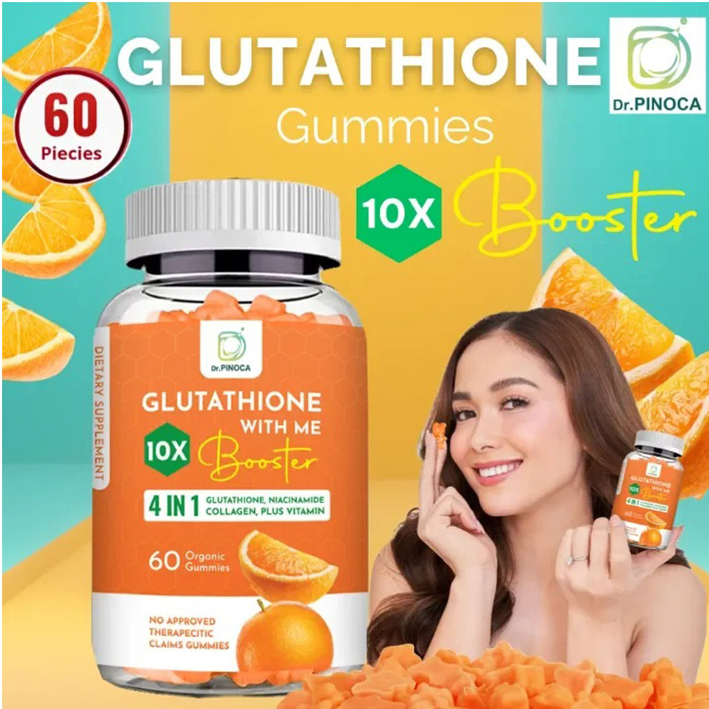 Dr. Pinoca Glutathione With Me 10X Booster  - 60 Organic Gummies