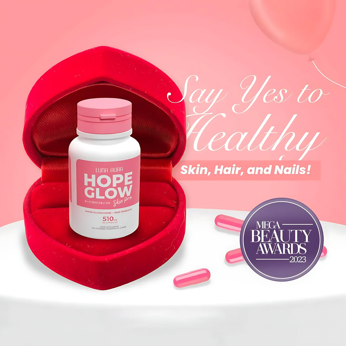 luna glutathione Aura Hope glow Crystal Peach Drinks Seak Beauty Luna Aura Hope Glow Light