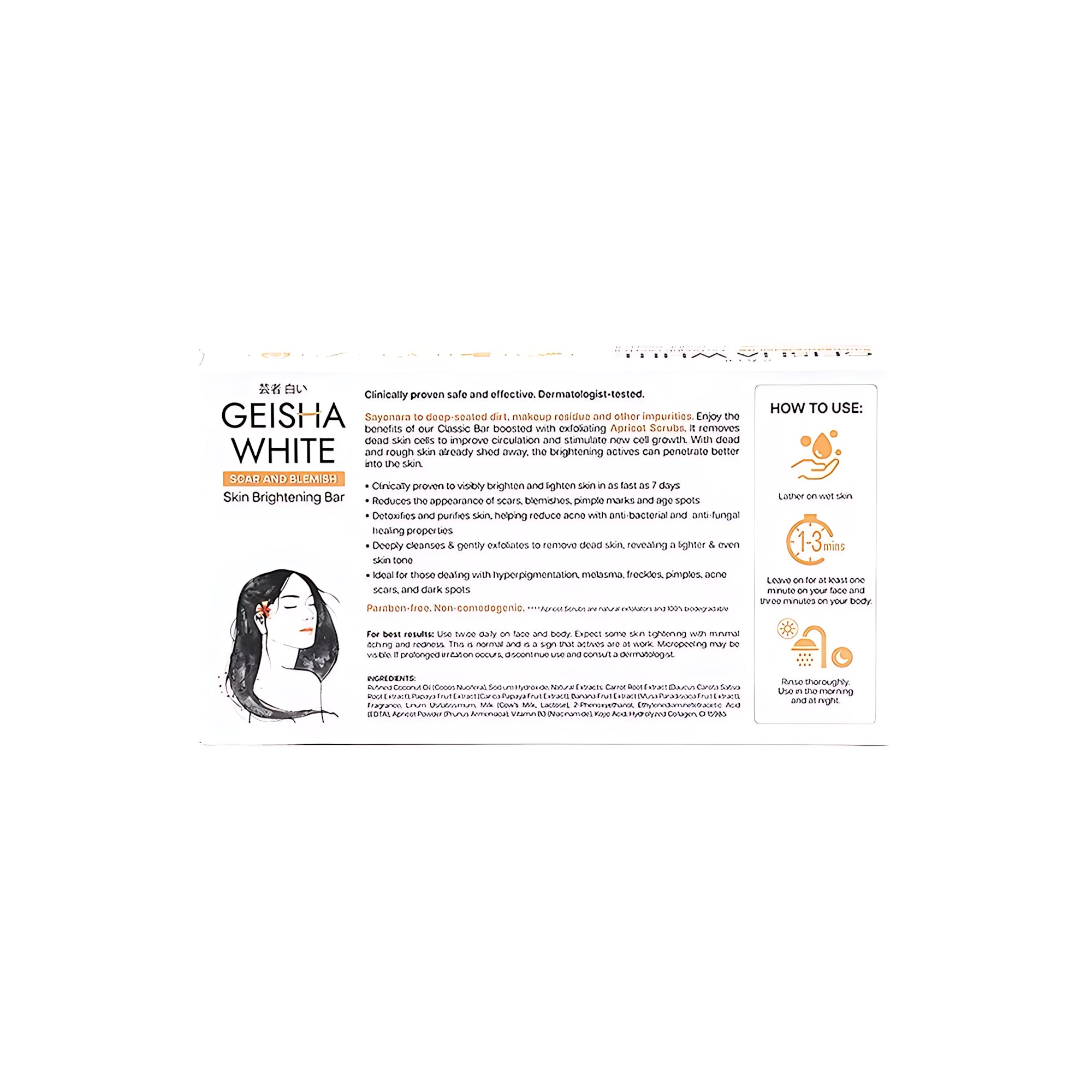 Geisha White INTENSE Scar and Blemish Skin Brightening Bar – 65g x 3 Value Pack