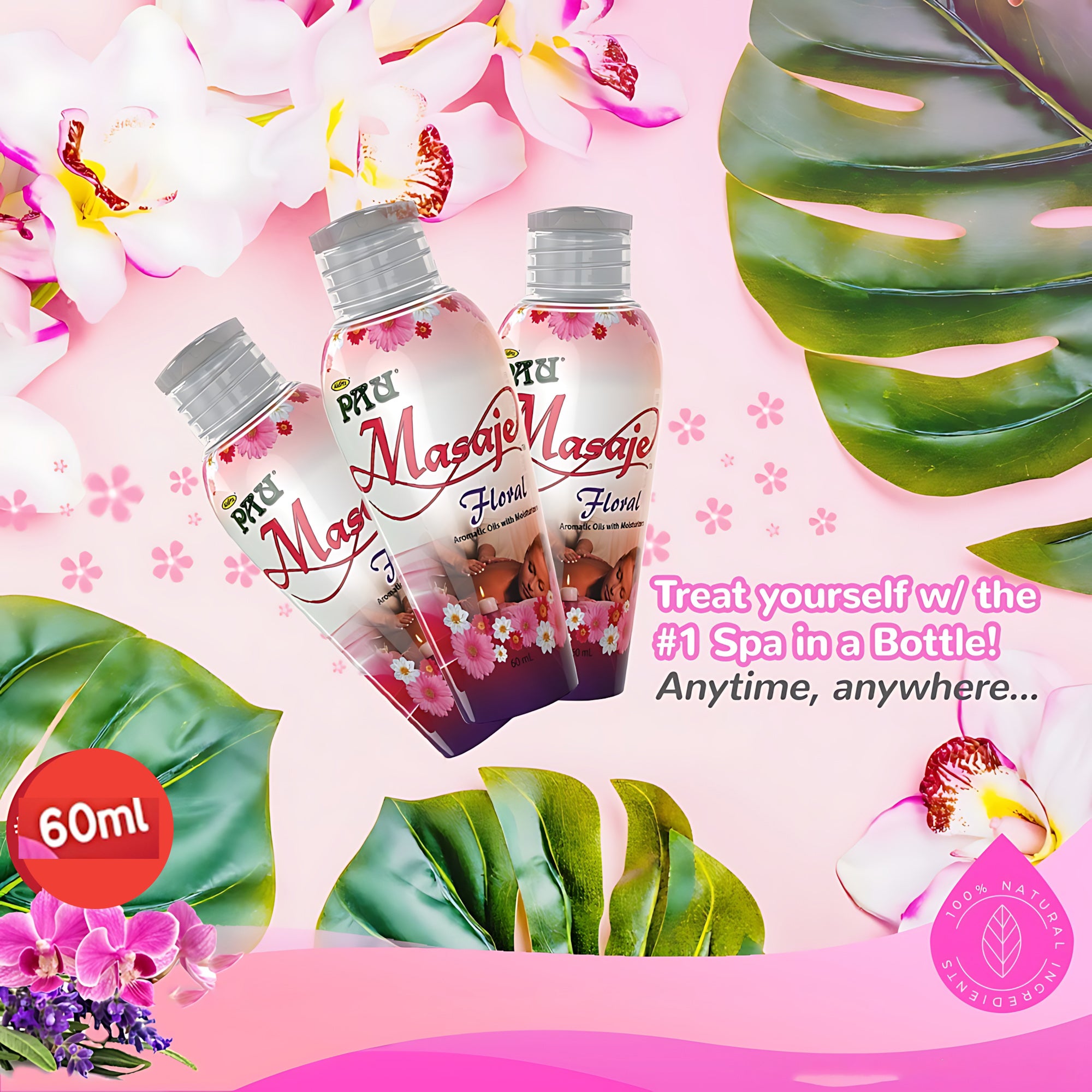 Aldritz Pau Masaje Floral Aromatic Oil & Moisturizer – 60ml
