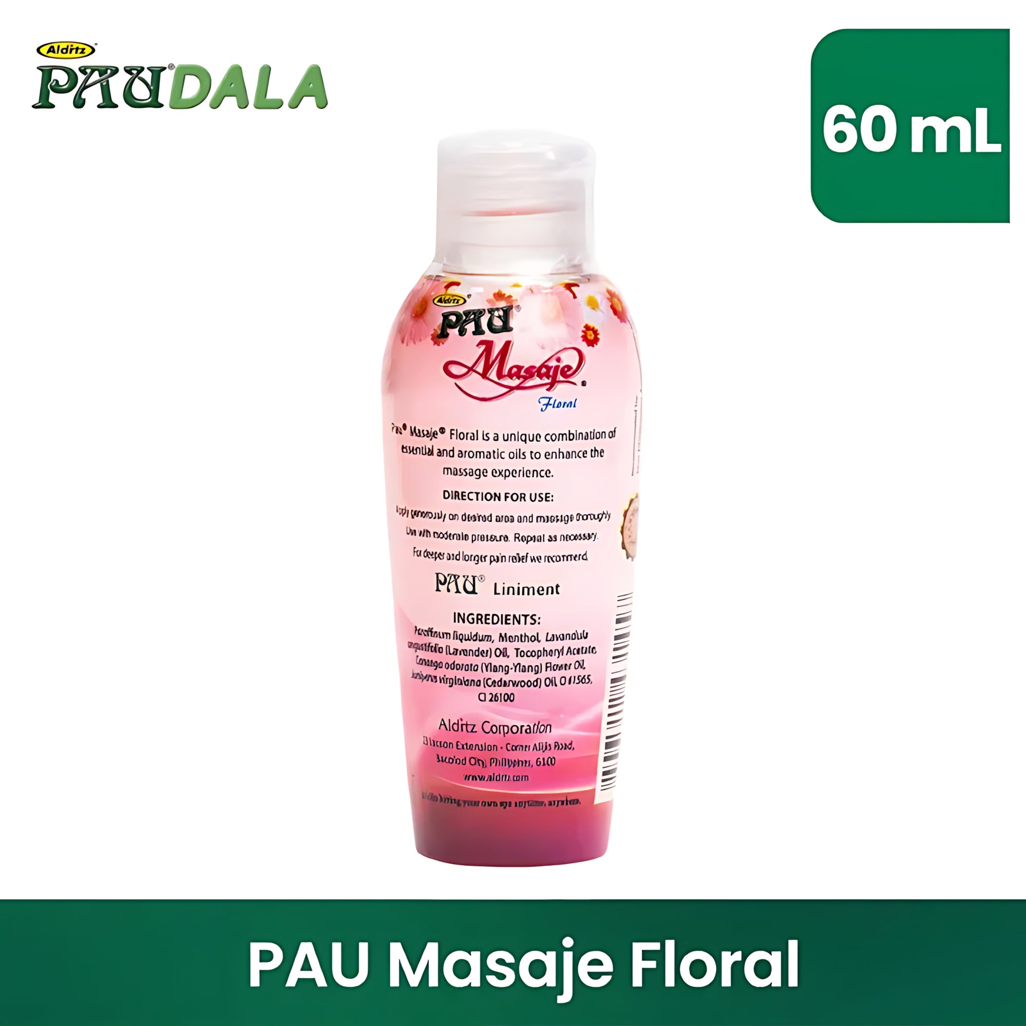 Aldritz Pau Masaje Floral Aromatic Oil & Moisturizer – 60ml