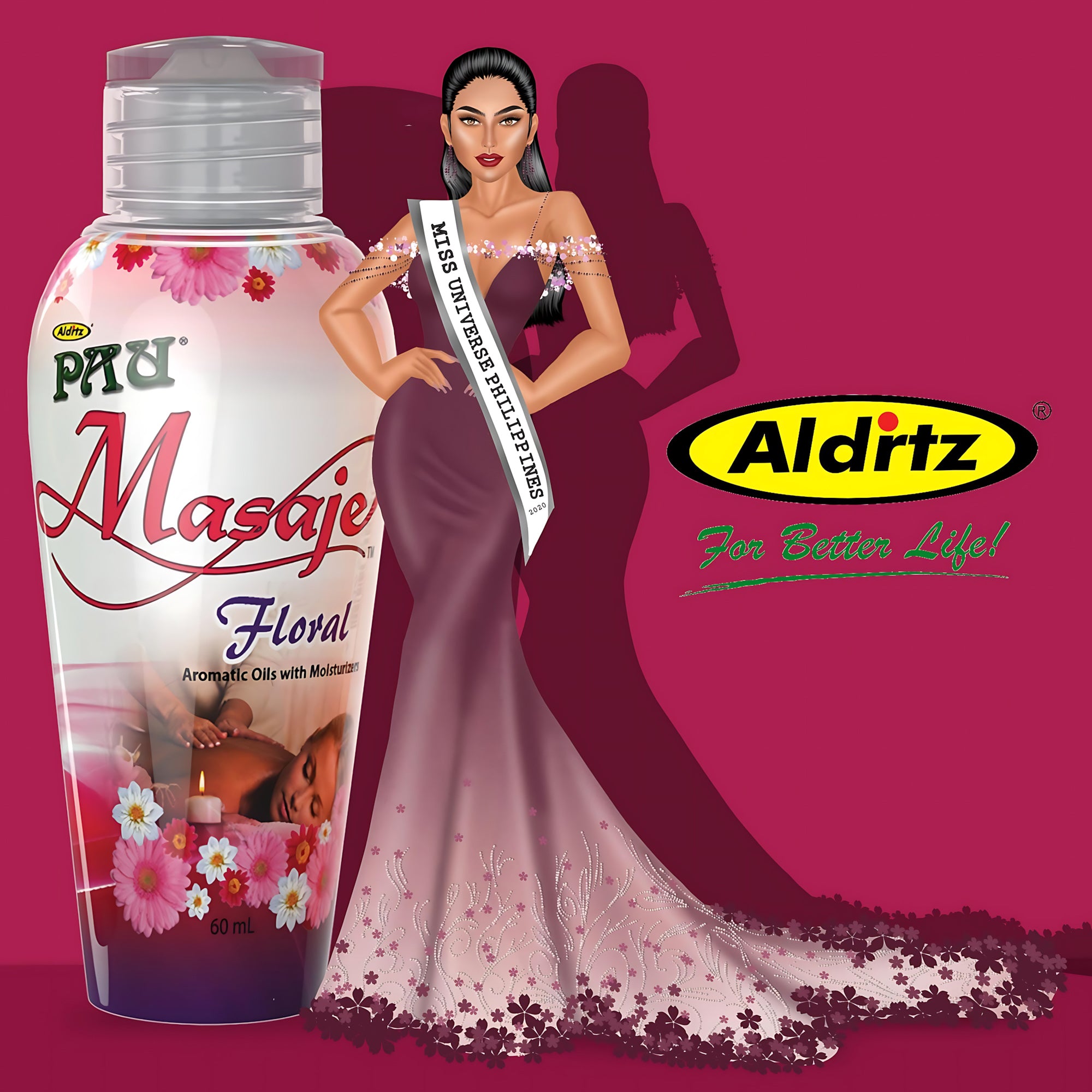 Aldritz Pau Masaje Floral Aromatic Oil & Moisturizer – 60ml