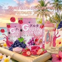 Manee Gluta Collagen Pink – 3 Pcs Combo + FREE Sports Water Bottle
