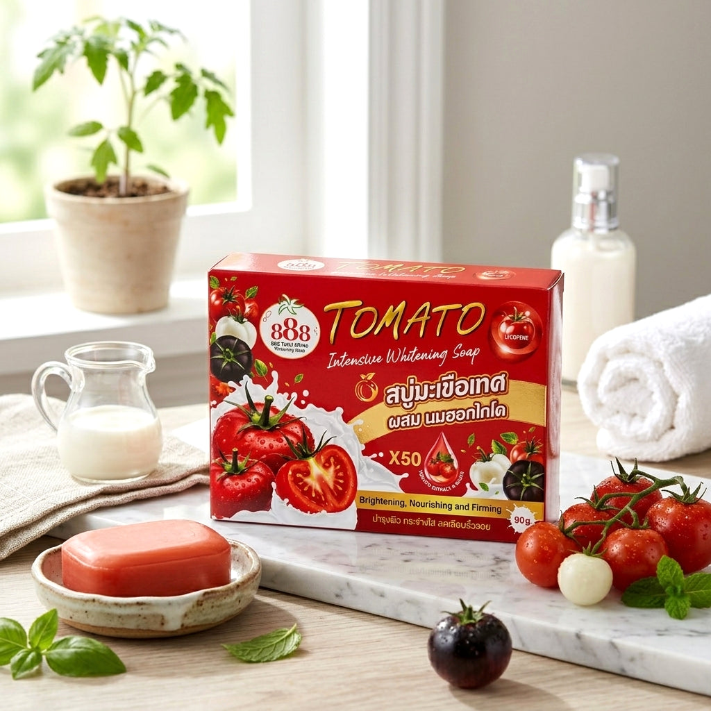 888 Total White Tomato Intensive Whitening Soap (90g)