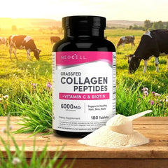 NeoCell Grassfed Collagen Peptides + Vitamin C & Biotin – 180 Tablets