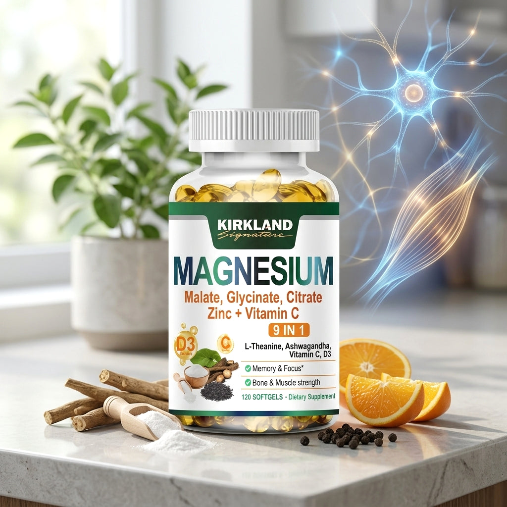 Kirkland Signature 9-in-1 Magnesium Zinc Complex – 120 Softgels
