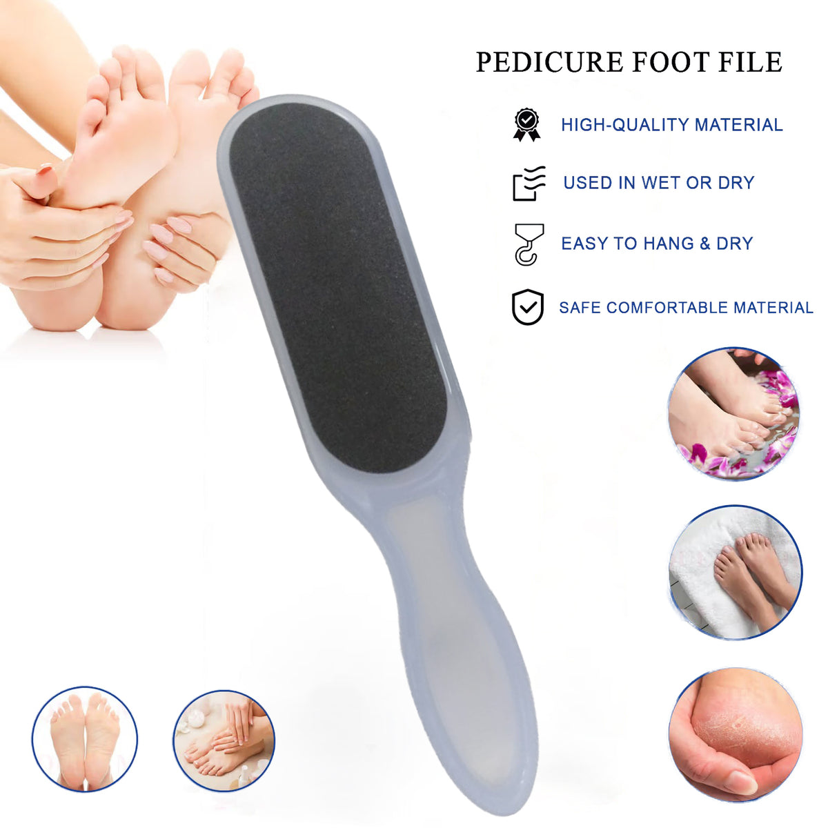 Foot Scrubber for Men and Women – Double-Sided Pedicure Foot File for Dead Skin Removal