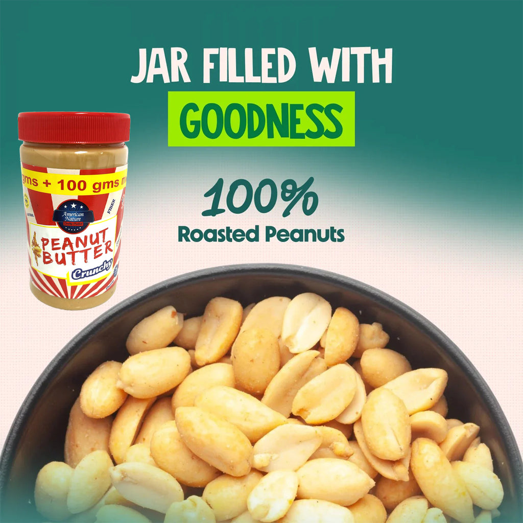 American Nature Crunchy Peanut Butter – 800g (700g + 100g Extra)