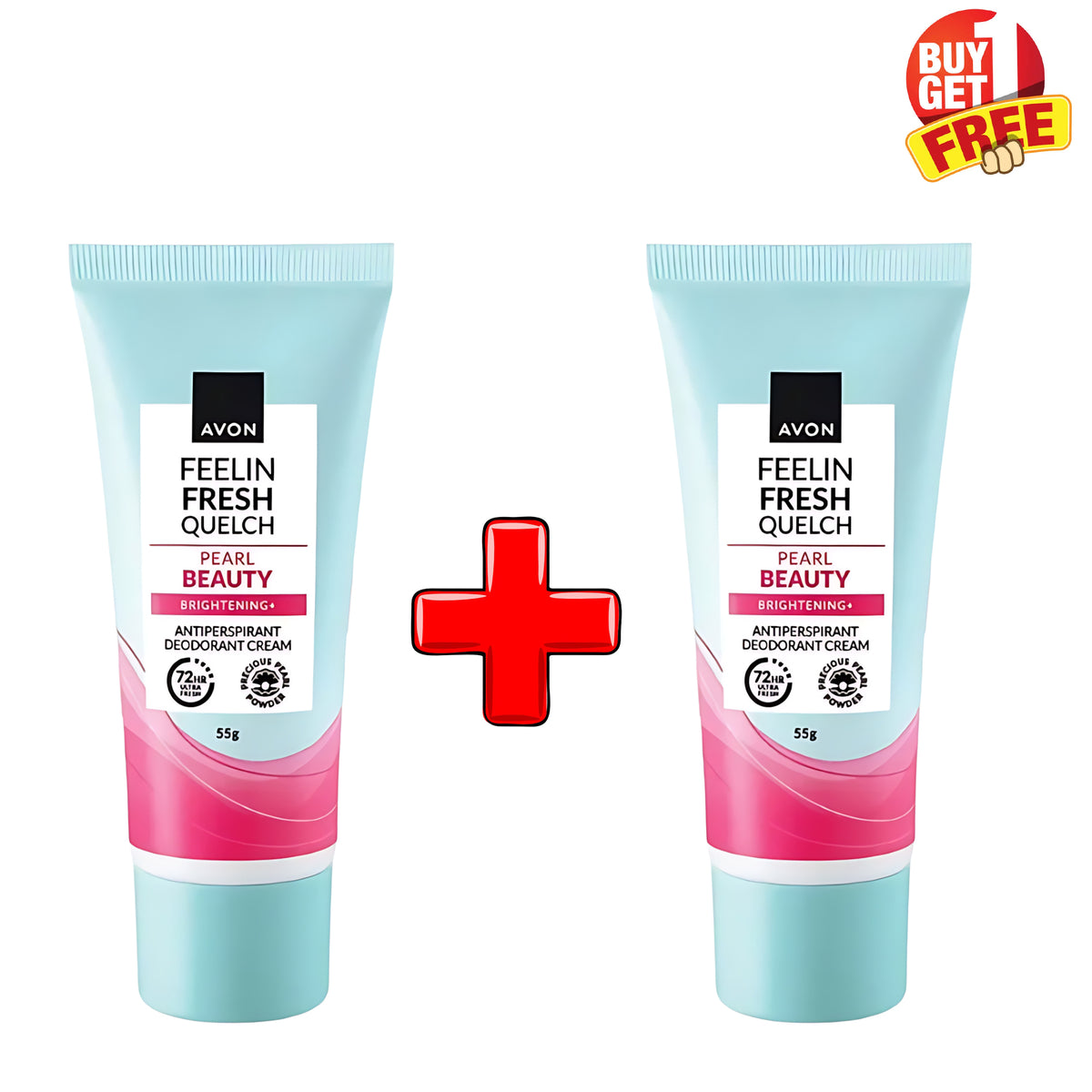 Avon Feelin Fresh Pearl Beauty Brightening+ Anti-Perspirant Deo Cream – 55g (1+1 Offer)