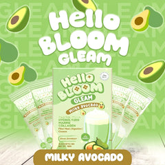 Hello Bloom Gleam Milky Avocado Collagen Beauty Supplement - 18g × 10 Sachets