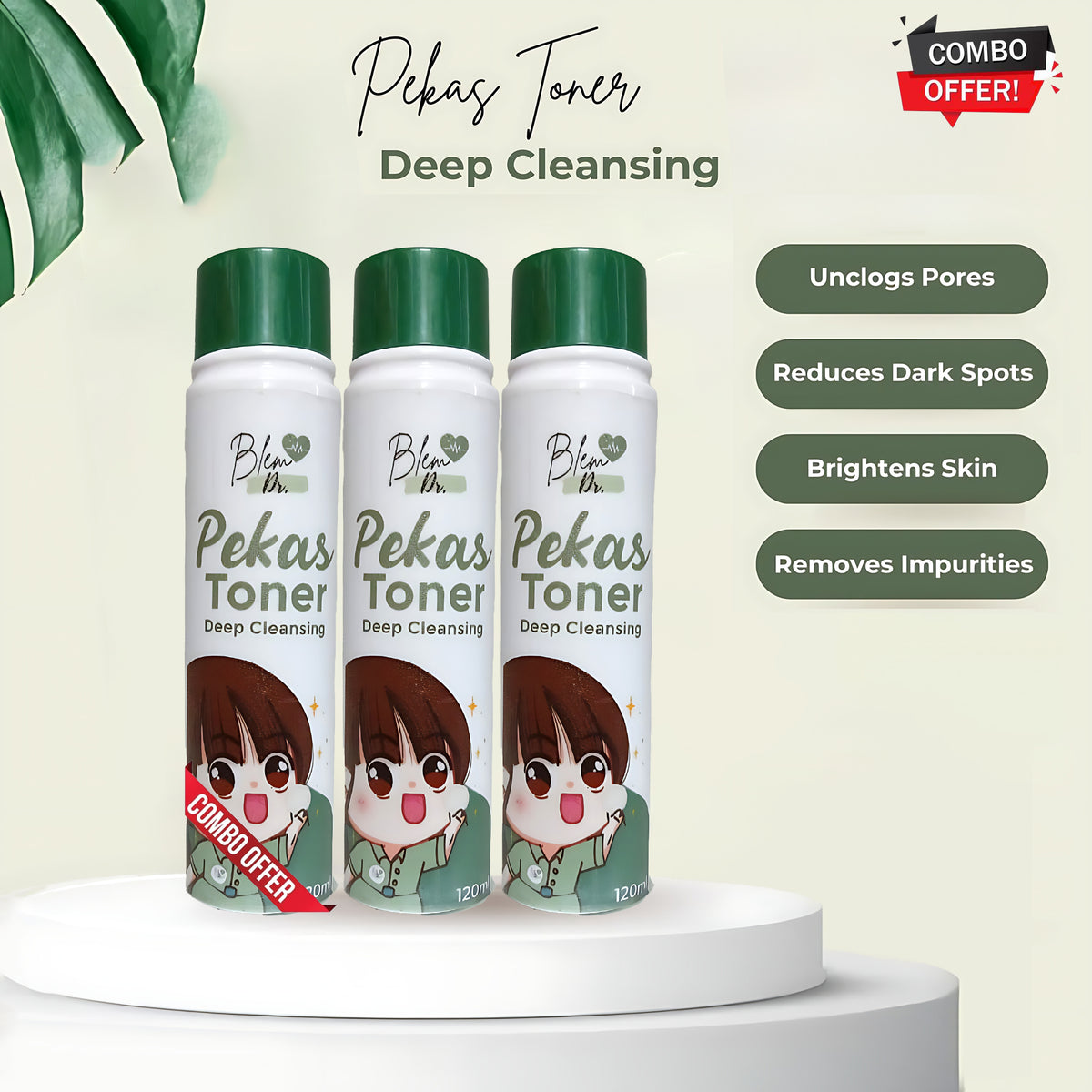 Blem Dr. Pekas Toner Deep Cleansing – 120ml (3 Pack Combo)