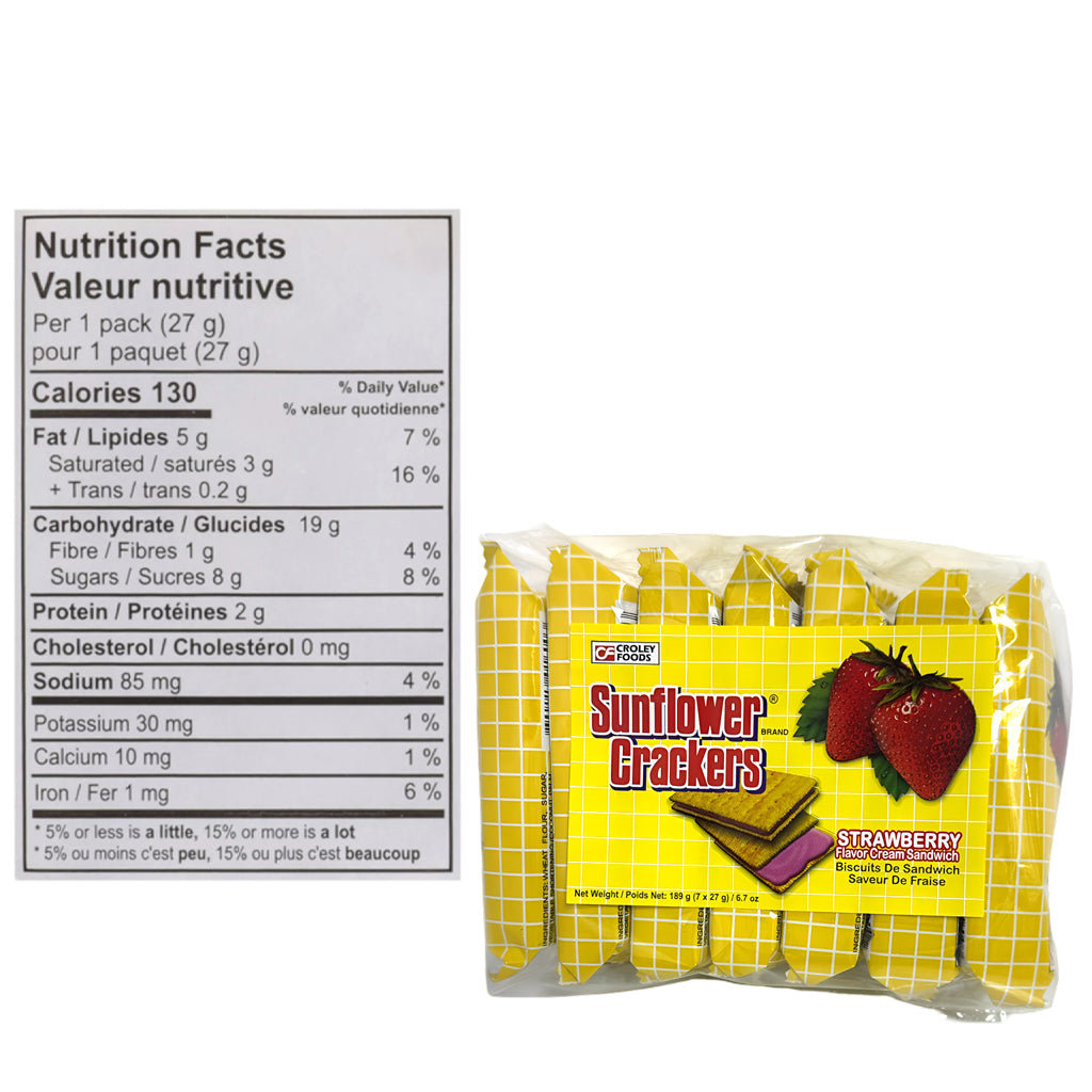 Croley Foods Sunflower Crackers Strawberry Flavoured (27g x 7 Packs) – 189g