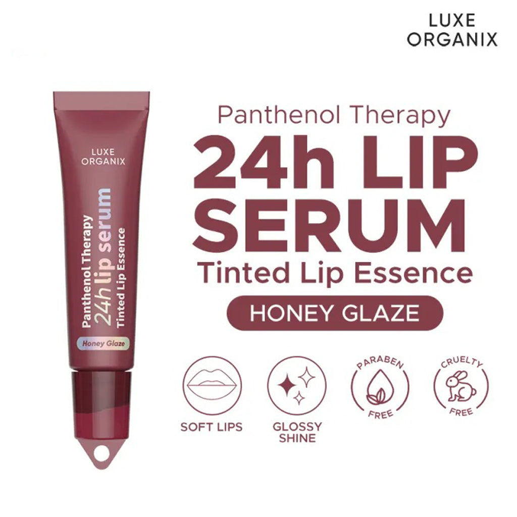Luxe Organix Panthenol Therapy 24H Lip Serum – Honey Glaze (10g)