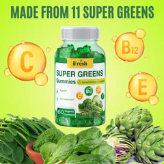 iFresh SUPER GREENS GUMMIES – Detox, Digestive Health & Immune Support (60 Gummies)
