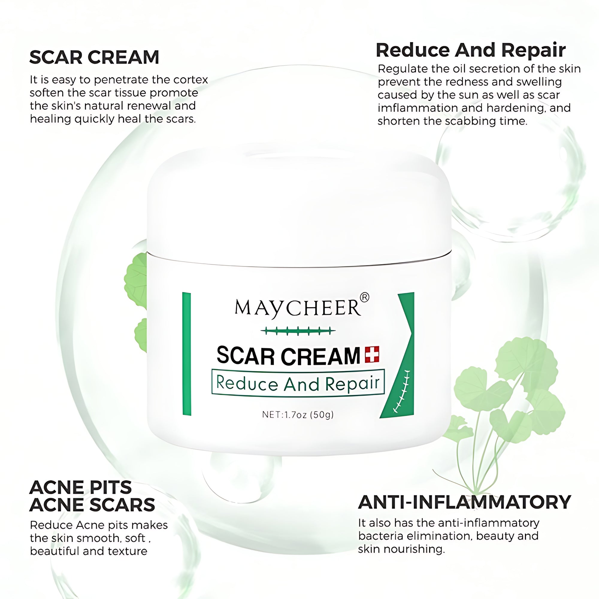 MAYCHEER Scar Cream – Advanced Scar Reduction & Skin Repair (50g)