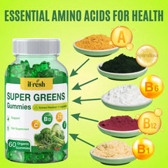 iFresh SUPER GREENS GUMMIES – Detox, Digestive Health & Immune Support (60 Gummies)