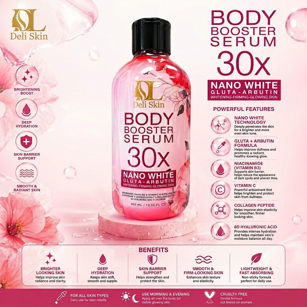 Deli Skin Body Booster Serum 30X Nano White Gluta-Arbutin (300ml)